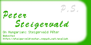 peter steigervald business card
