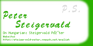 peter steigervald business card